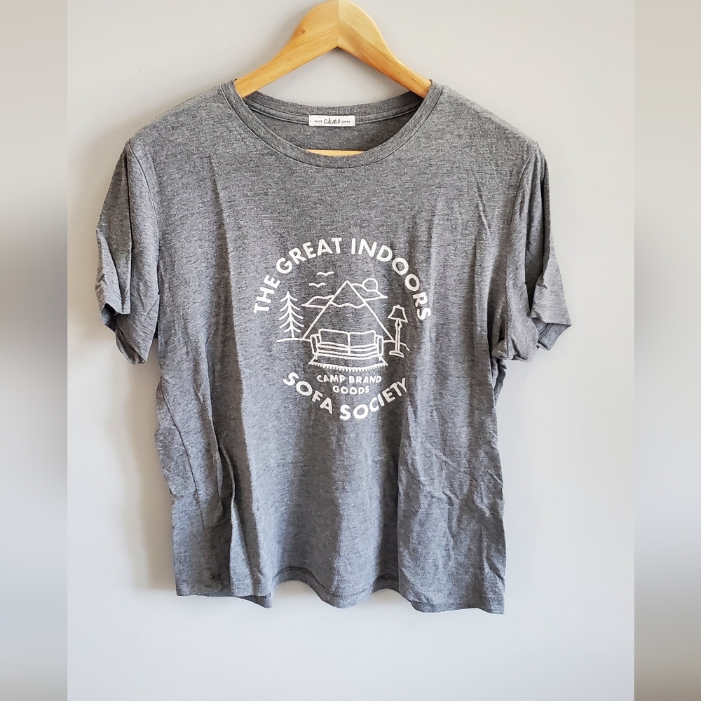 camp brand goods Tee - The Great Indoors Sofa Society. no size fits med. EUC